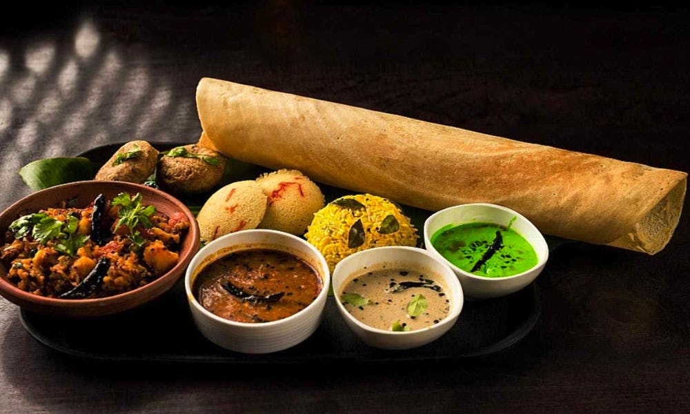 dosa and rice at saravanaa bhavan