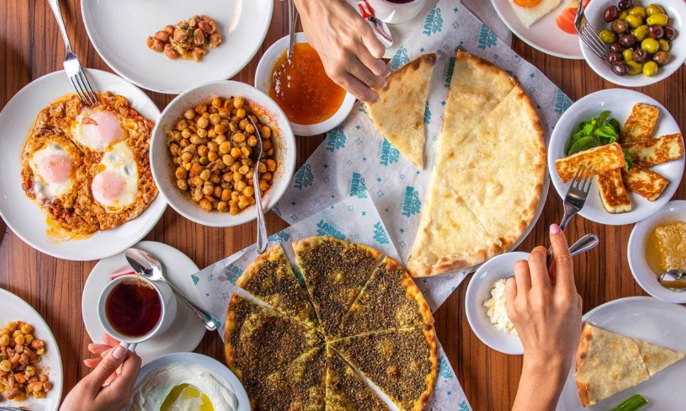 A selection of sharing plates at Allo Beirut in Dubai