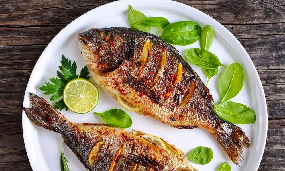 A plate of fish at Bu Qtair