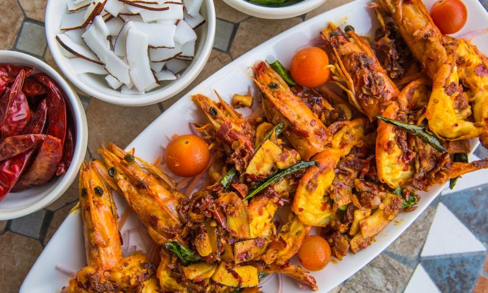 Seafood dish at Calicut Paragon 